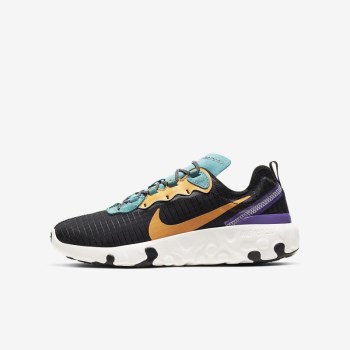 Nike Renew Element 55 PRM - Nagyobb Gyerek Utcai Cipő - Fekete/Türkiz/Lila